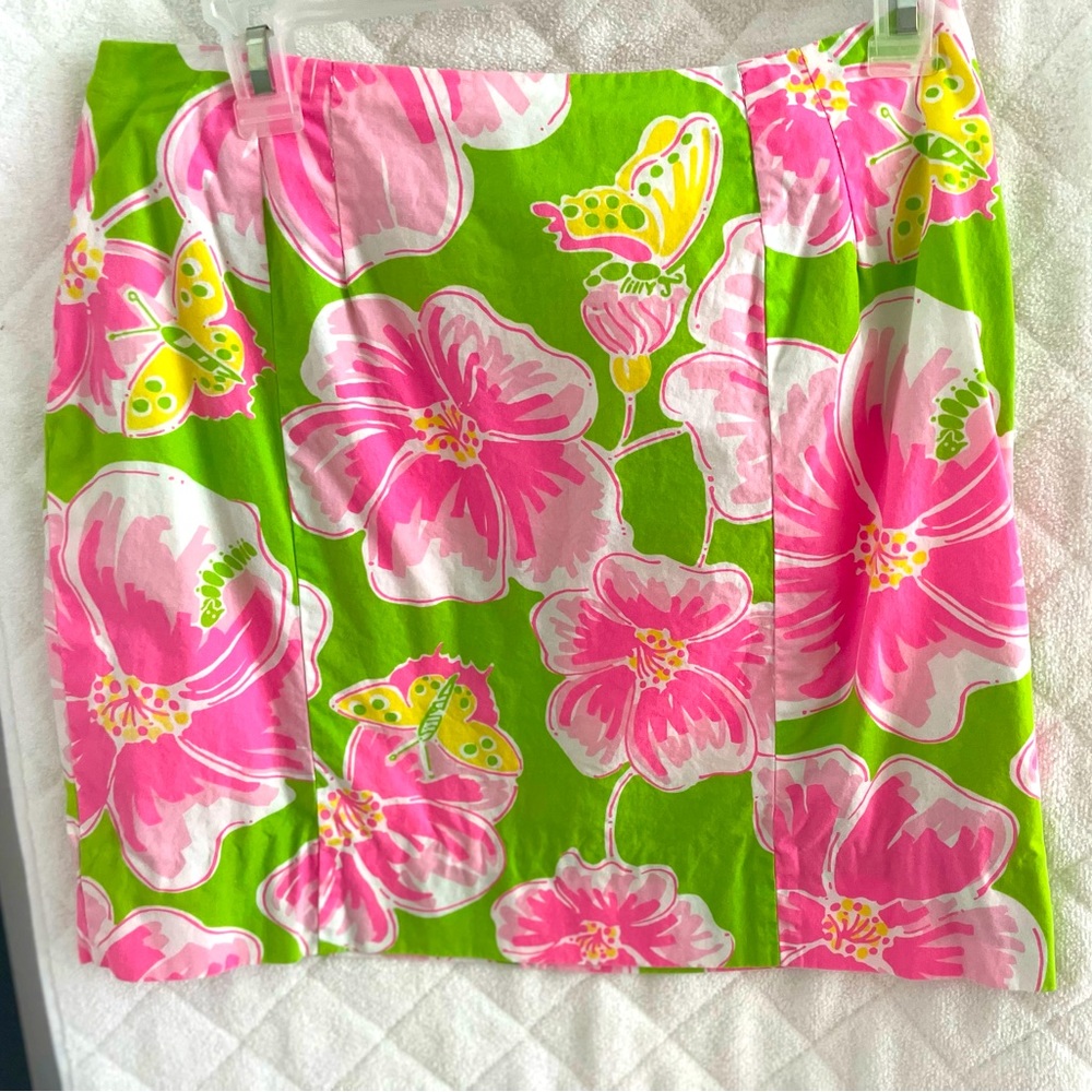 Lilly print straight skirt